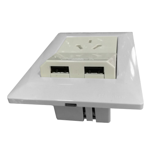 MODULO CARGADOR USB DOBLE 220V. GRIS 2.3A. 7958
