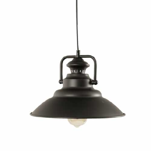 Colgante metal 1 luz E27 30cm negro semi mate