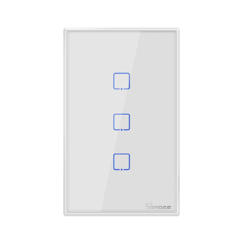 LLAVE INTELIGENTE WIFI DE 3 CANALES PARA EMBUTIR BLANCA (VIDRIO)