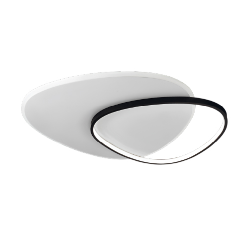 PLAFON LED 48W 2 OVALOS UNIDOS SATINADO Y NEGRO