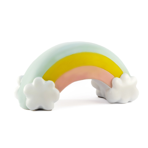 Velador arcoiris poliserina con adaptador de USB a 220 25,8x10,3x12,8cm