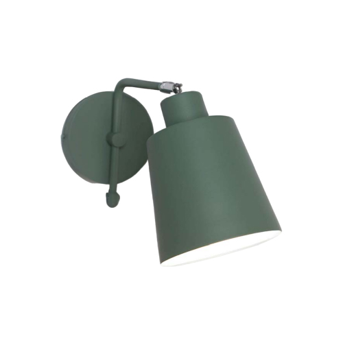 Aplique de hierro con pantalla movible verde seco