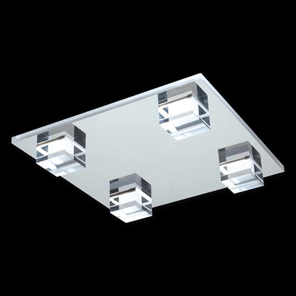 PLAFON ACERO LED 4 COB 40W LUZ CALIDA 800/4-P