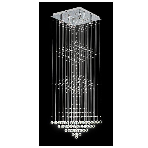 Colgante 4 rombos 6xGU10 base 40x40cm largo 1,37mts