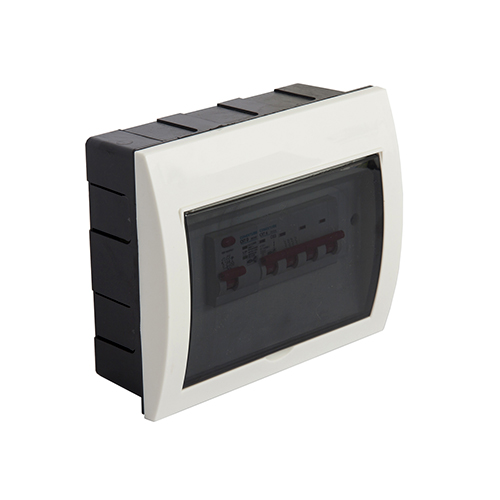 Caja de embutir con puerta 8 módulos blanco