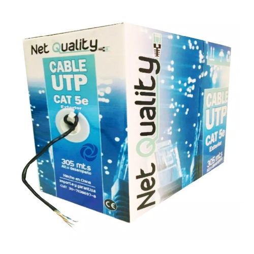 CABLE UTP CAT5E EXTERIOR x305MTS, NEGRO, CCA
