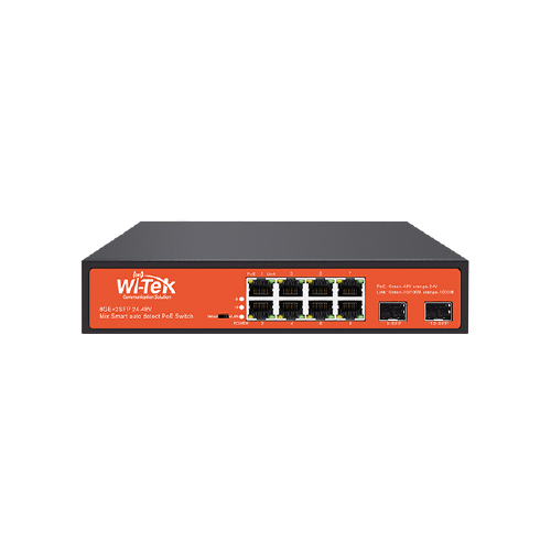 SWITCH 10 PUERTOS CON 8 PoE 48V Y 2 SFP