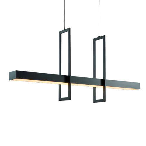 COLGANTE CHAPA NEGRO LED 40W DIAM 90CM CON 2 RECTANGULOS