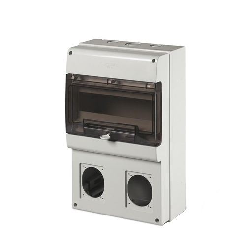 GABINETE ESTANCO 12 MODULOS DIN 2 BASES 400X256X140 672-3300