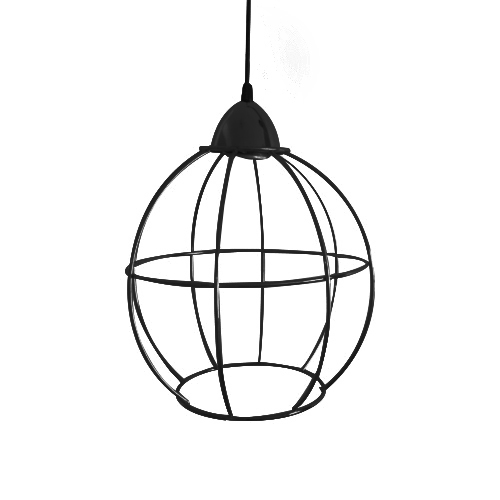 Colgante jaula globo negro e27