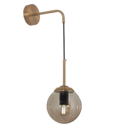 Aplique de vidrio ambar 1 luz E27 15x50cm