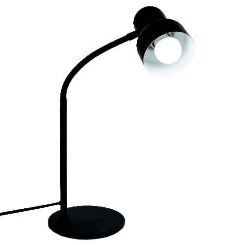 Lámpara de escritorio con flexible y pantalla 601 negra