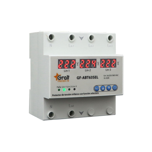 Selector/Protector de tensión trifásico configurable 63A