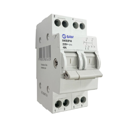 Conmutadora manual 2x40A para riel DIN