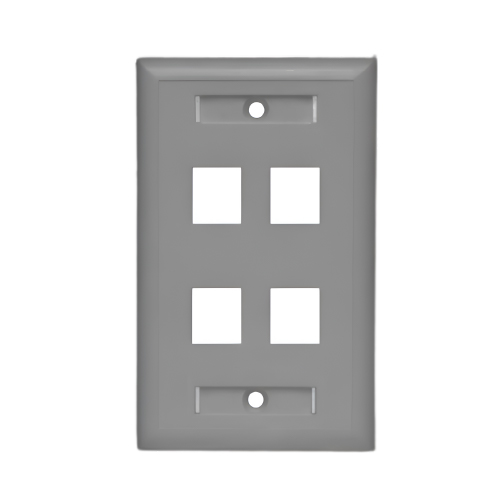 FACEPLATE CARGADO 4P GRIS (CAT5E) (T568 B)