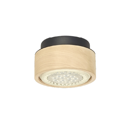 PLAFON FIJI NEGRO CON MADERA 1 LUZ AR111 GU10