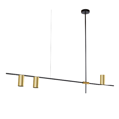 COLGANTE METAL 3xGU10 1,23MTSx55CM NEGRO/DORADO CARPUSI