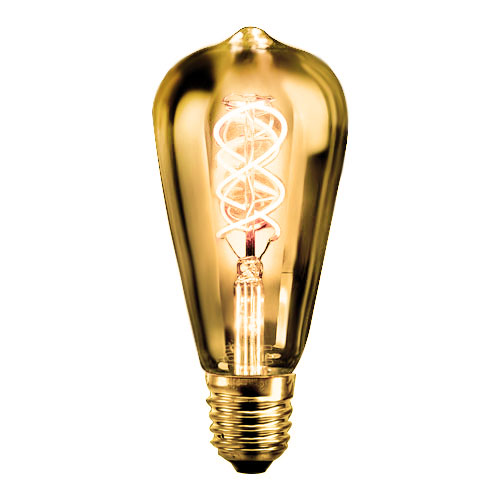 LAMP. ANTIQUE LED ST64 SPIRAL 4W ULTRACAL.DIMM.AMBAR E27