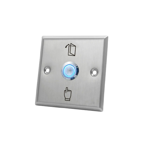 Pulsador metalico luminico de embutir 5x5 NO/COM