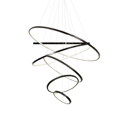 COLGANTE SATURNO  DIAM 45/60/75/90/105/120CM 3000K 212W 5700lm 220V NEGRO