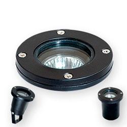 Spot para piso GU10 sin reja negro