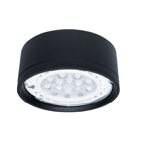 Plafón para AR111 semi empotrable Tuba negro texturado