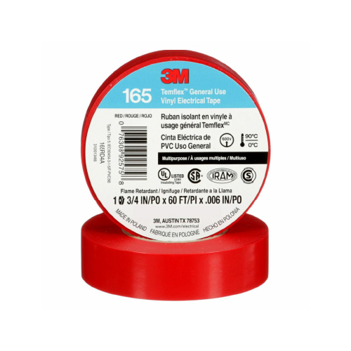 Cinta TEMFLEX 165 19mm x9m rojo