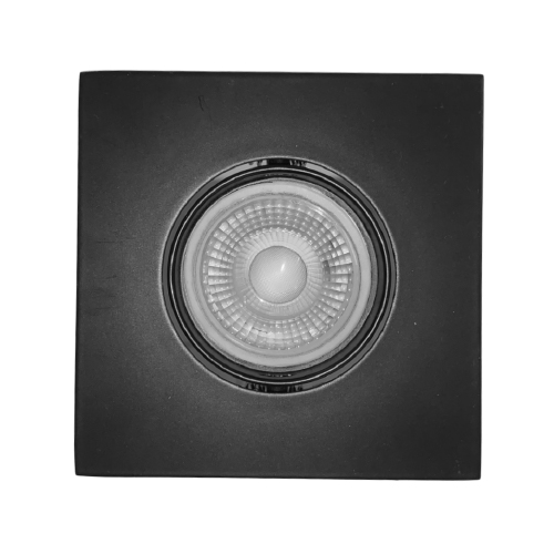 Spot embutir aluminio para dicroica movil cuadrado negro