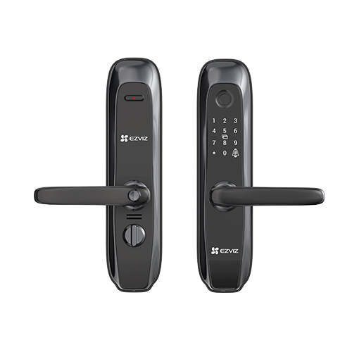 CERRADURA SMART, TARJETA, HUELLA, CLAVE Y LLAVE DE SEG. NEGRA