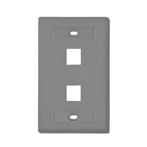 FACEPLATE CARGADO 2P GRIS (CAT5E) (T568 B)