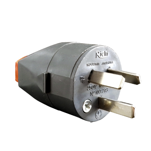 Ficha salida longitudinal 250V 10A negro