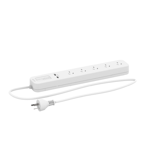 Prolongador Mult.5 Tomas + 2 USB c/term.3m.Blanco