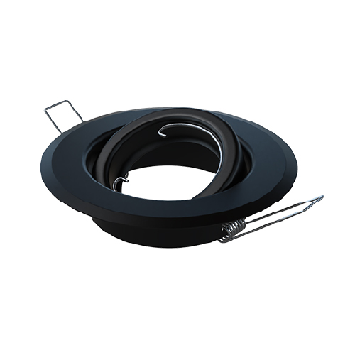 Embutido dicroica GU10 móvil redondo sin zócalo negro 110mm