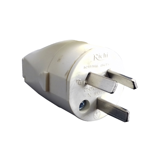 Ficha salida longitudinal 250V 10A marfil