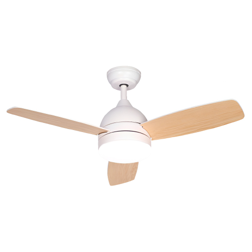 Ventilador de techo con 3 aspas 3000K-4000K-6000K 24W blanco y madera
