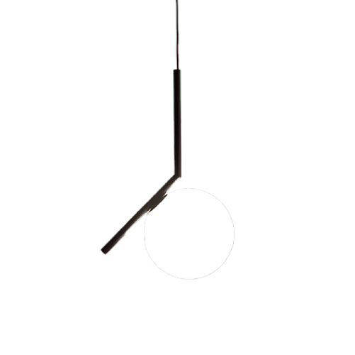 COLGANTE NEGRO E14 C/ BOCHA 25CM OPAL