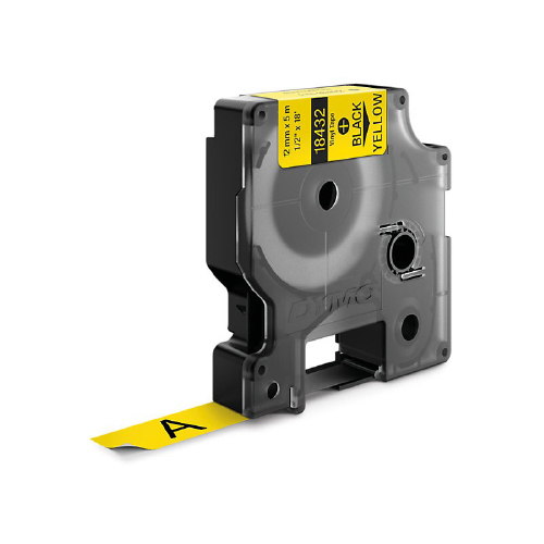 Cinta para rotuladora Dymo negro s/amarillo 12mm