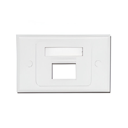 FACEPLATE 2P BLANCO, DESCARGADO, HORIZONTAL (UNICAMENTE CON JACK DE LA MARCA)