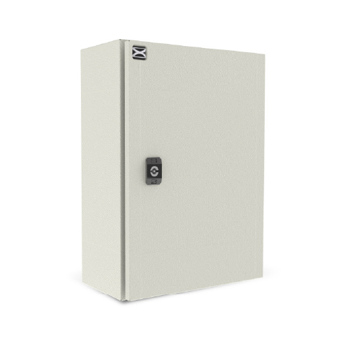 Gabinete 600x1050x150mm con placa y contrafrente atornillado-6 calados 24 mód. DIN con soportes