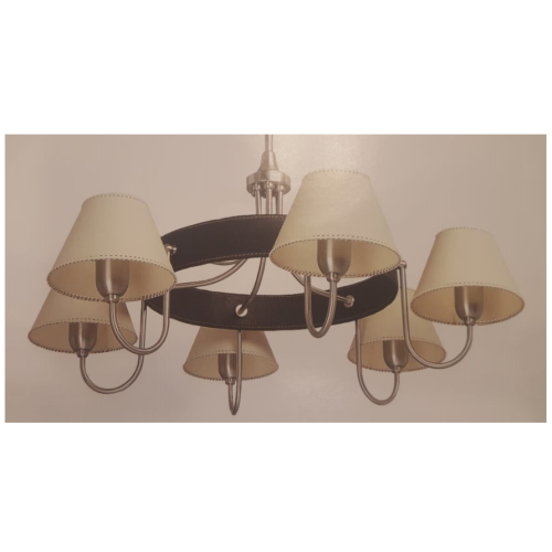 ARAÑA 4 LUC.RUEDA 30CM NIQ.C/CUERO 20814