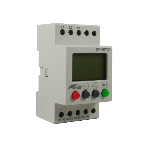 Protector de tensión trifásico configurable con voltimetro