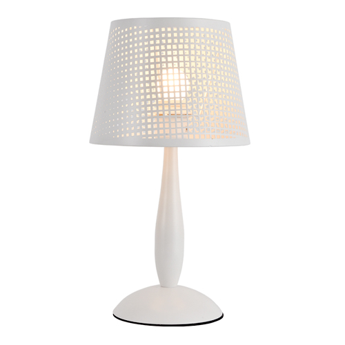 VELADOR 1XE27 BLANCO PANT.METAL CALADO 22cm P15-1T