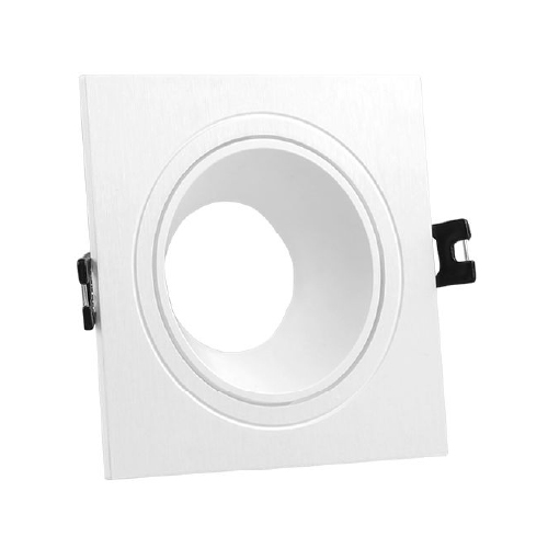 Spot  ona1 de embutir p/ dicro cuad plástico c/ mov 11,3x11,3cm prof 3,4cm blanco