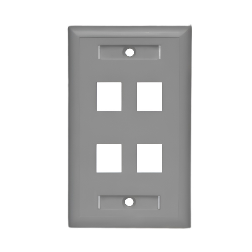 FACEPLATE CARGADO 4P GRIS (CAT5E) (T568 A)