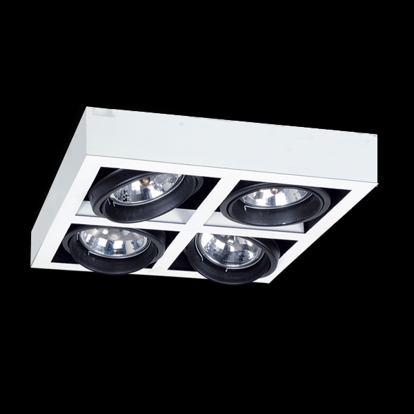 PLAFON CUADRADO 4XAR111 BLANCO BOX 4CPLA BTX