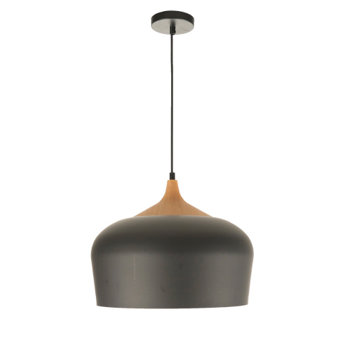 Colgante de aluminio E27 negro mate 32cm de diámetro y 27cm de alto