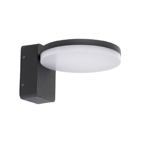 APLIQUE LED 12W C/ DIFUSOR OPAL 3000K GRIS IP65 220V