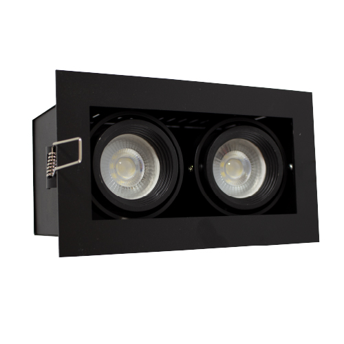 Embutido cardánico 2 luces para GU10 negro