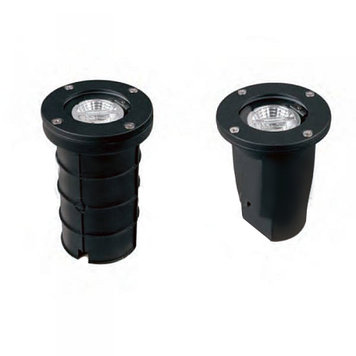 Embutido GU10 de aluminio para piso color negro modelo Ceibo