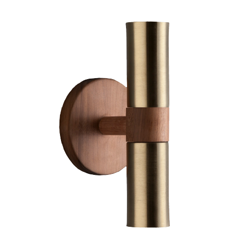 Aplique bidireccional p/ GU10 dicro de metal y hierro medidas 5x24cm bronce viejo